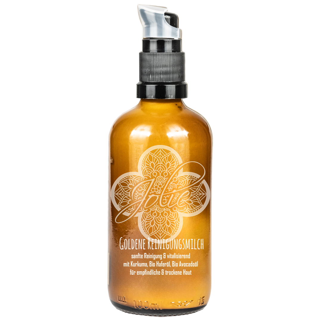 Goldene Reinigungsmilch Bio – Sanfte Gesichtsreinigung mit Kurkuma & Aloe  Vera – Jolie au naturel: Nachhaltige Naturkosmetik