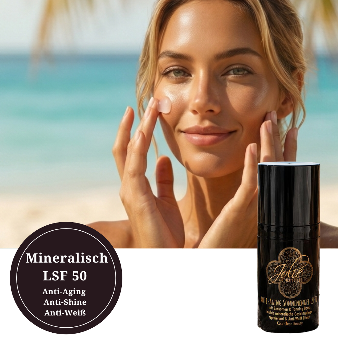 Anti-Aging Sonnenengel LSF 50 – Mineralischer SPF mit Exosomen & Tanning Boost
