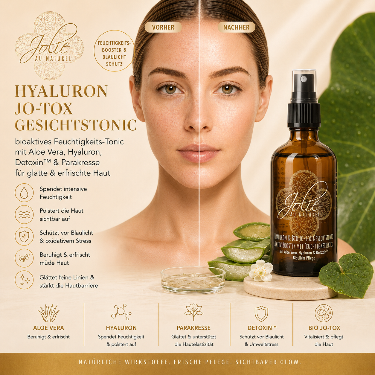 Hyaluron Niacinamide Jo-Tox Gesichtstonic mit Bio Botox & Blaulichtfilter
