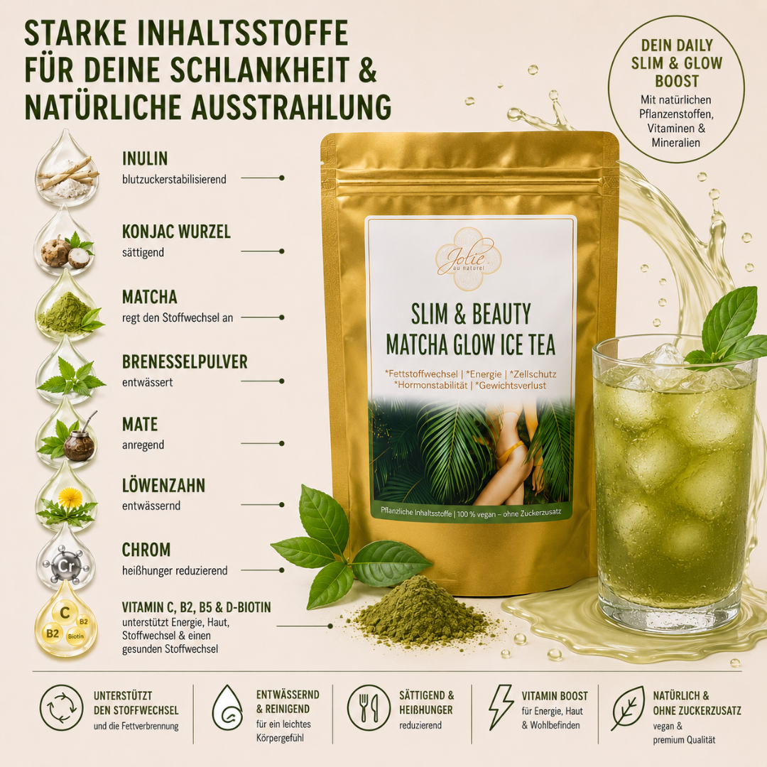 Matcha Slim & Beauty Glow Ice Tea zum abnehmen & Fettstoffwechsel