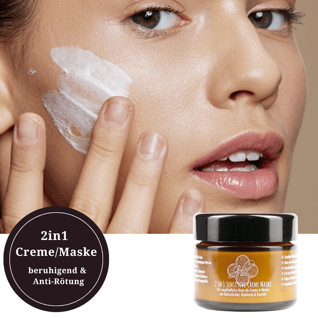 Hyaluron Creme I Maske I 2in1 I Bio Kakaobutter I für empfindliche Haut I Kamille 50ml - Jolie au naturel: Nachhaltige Naturkosmetik
