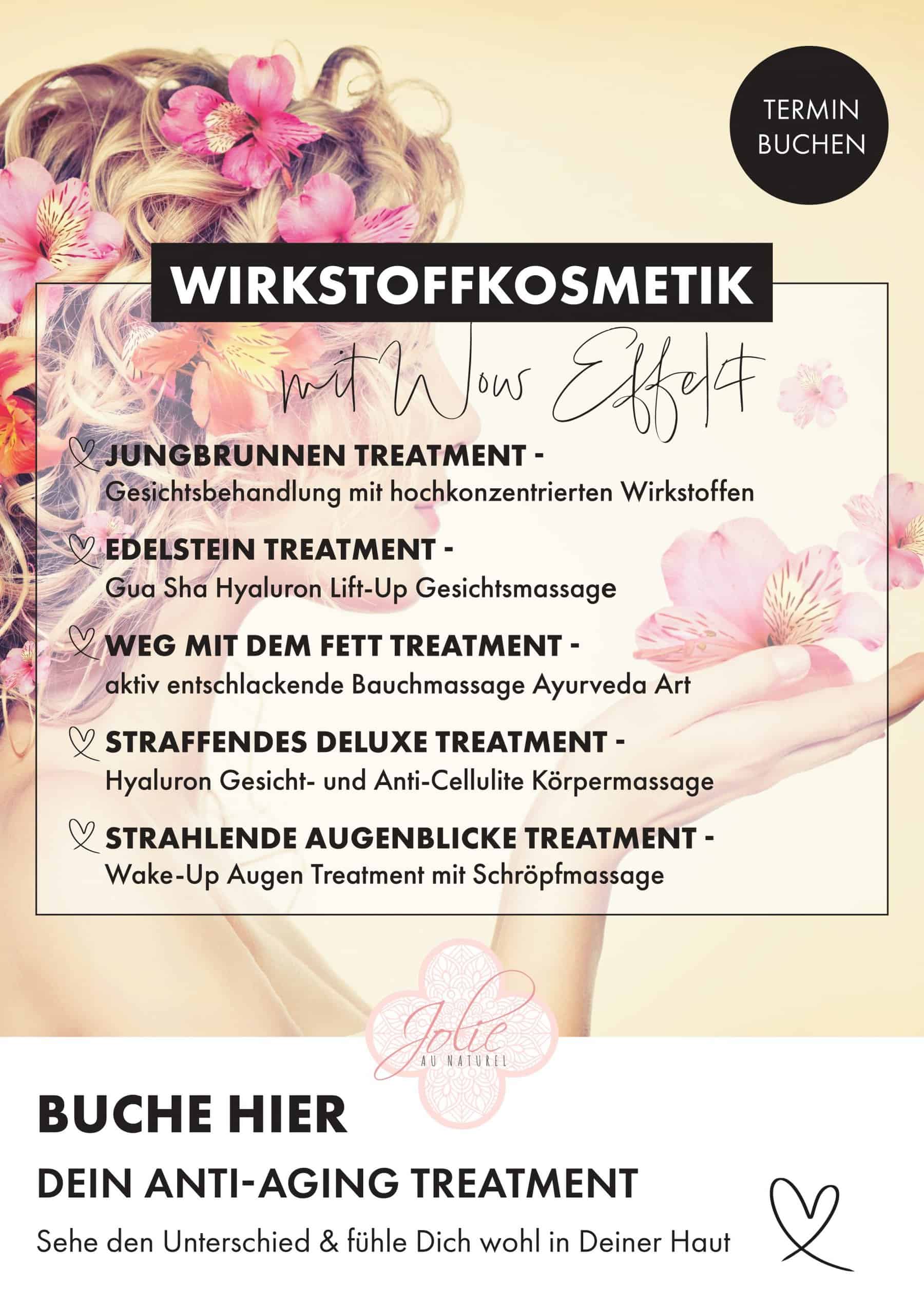 A 1 Poster "Jolie neue Treatments" ausgedruckt