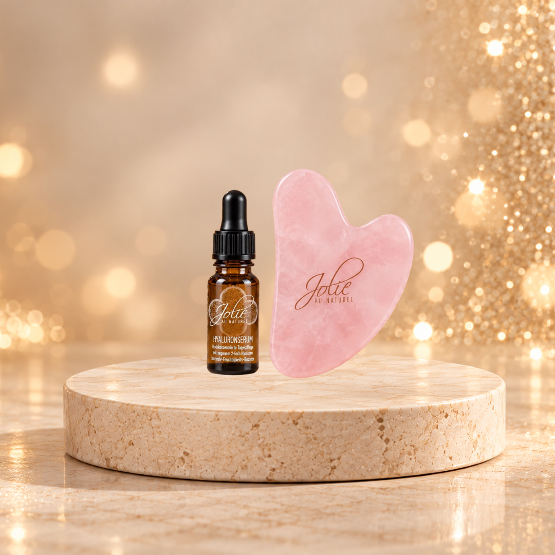 Gua Sha Hyaluron Lifting Set| Gua Sha Rosenquarz + Hyaluron Serum | vegan | Bestseller (Copy)