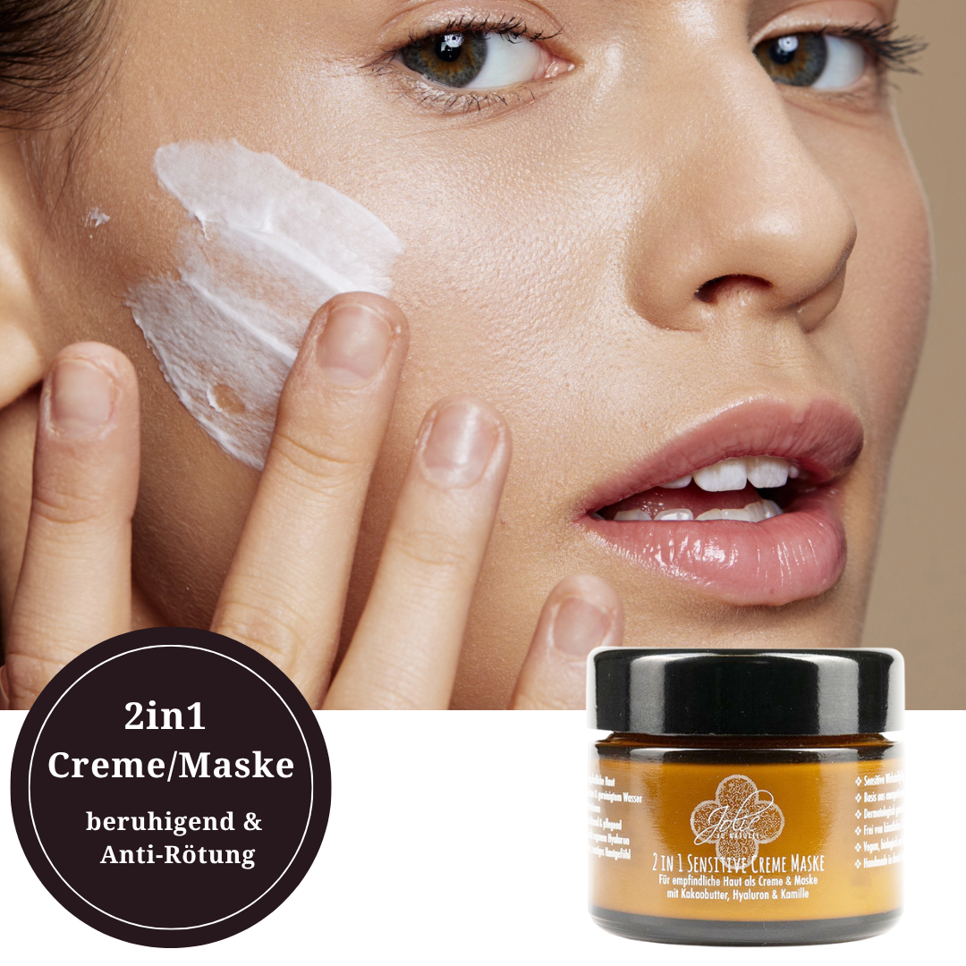 Hyaluron Creme I Maske I 2in1 I Bio Kakaobutter I für empfindliche Haut I Kamille 50ml