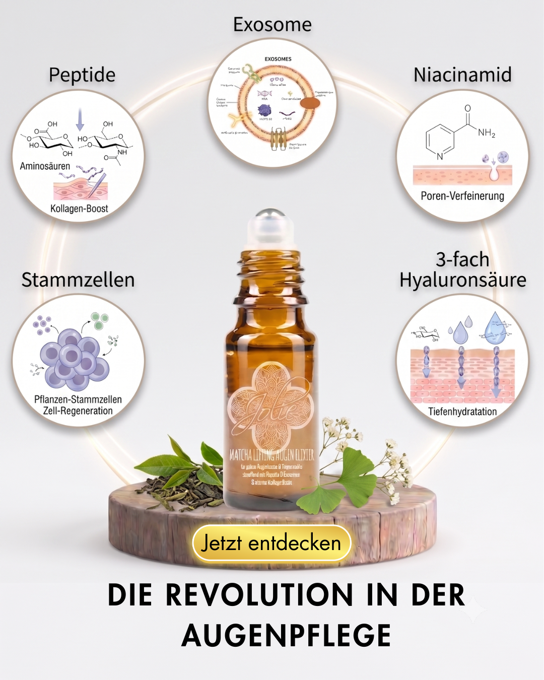 Matcha Lifting Augen Elixier – Peptide, Exosomen & Kollagen Boost
