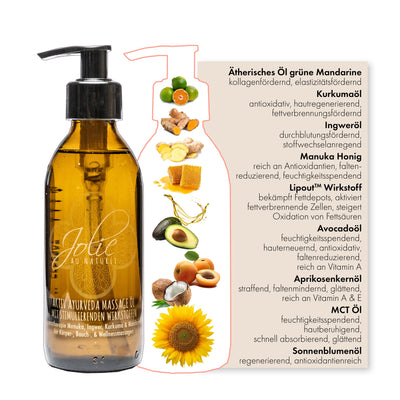 Aktiv Ayurveda Massageöl | Manukahonig | Kurkuma | Aromatherapie | 200 ml