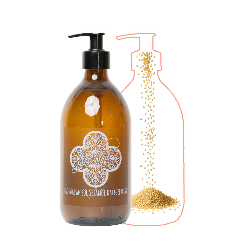 Ayurveda Bio Massage Körper Öl Sesam kaltgepresst - Jolie au naturel: Nachhaltige Naturkosmetik