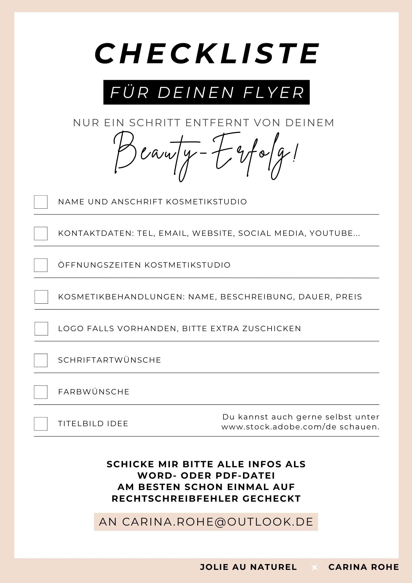 Flyer-Service Einleger - Jolie au naturel: Nachhaltige Naturkosmetik