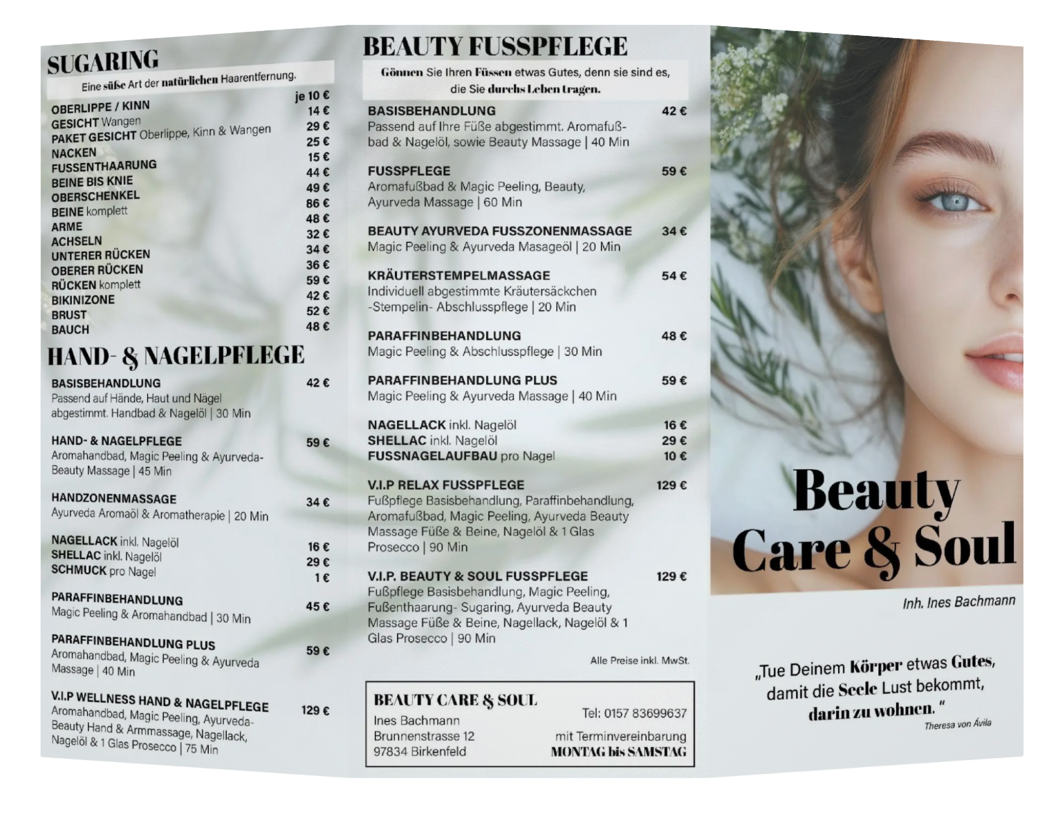 Flyer-Service 6 Seiten - Jolie au naturel: Nachhaltige Naturkosmetik