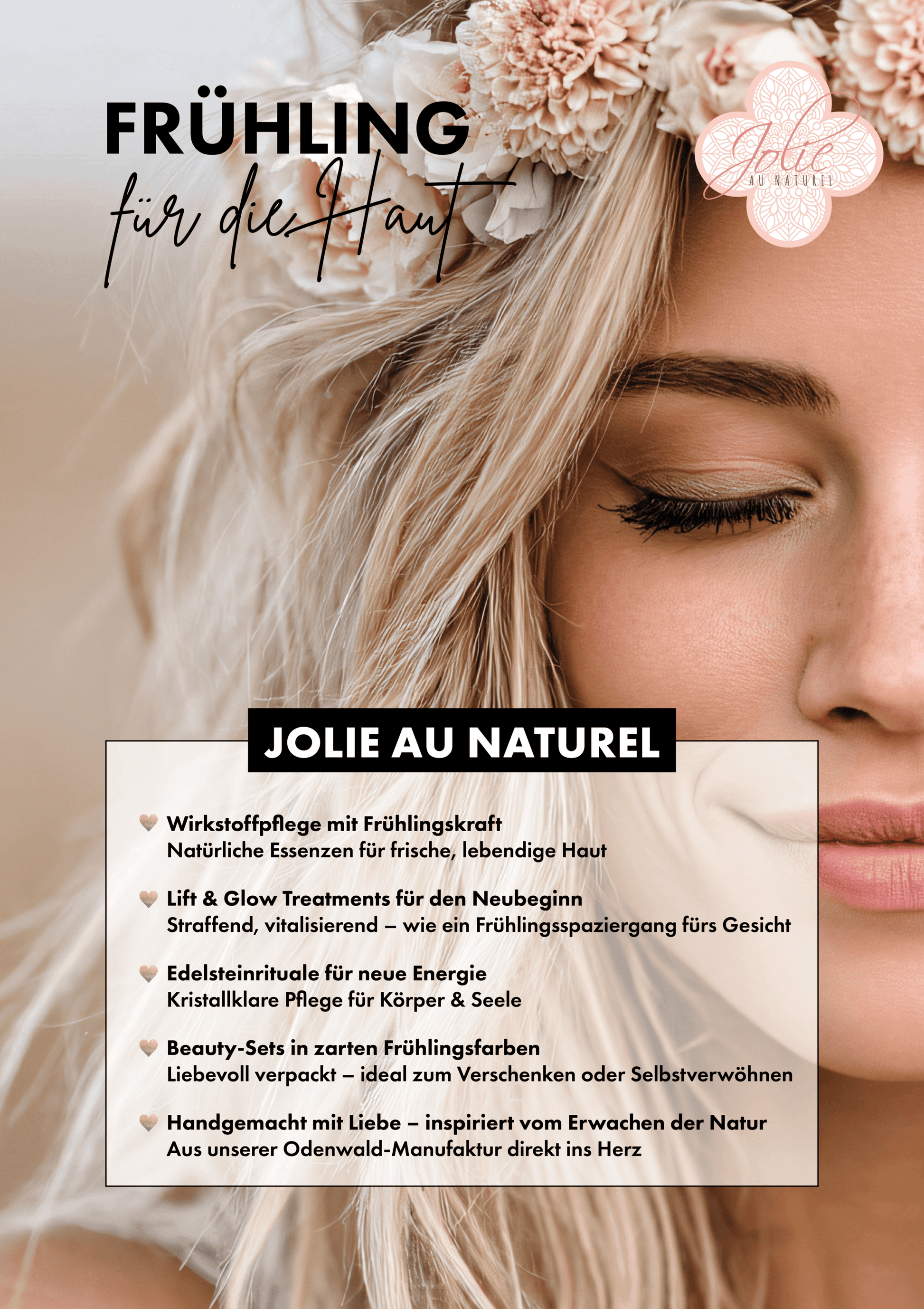 Frühling A1 Poster - Jolie au naturel: Nachhaltige Naturkosmetik