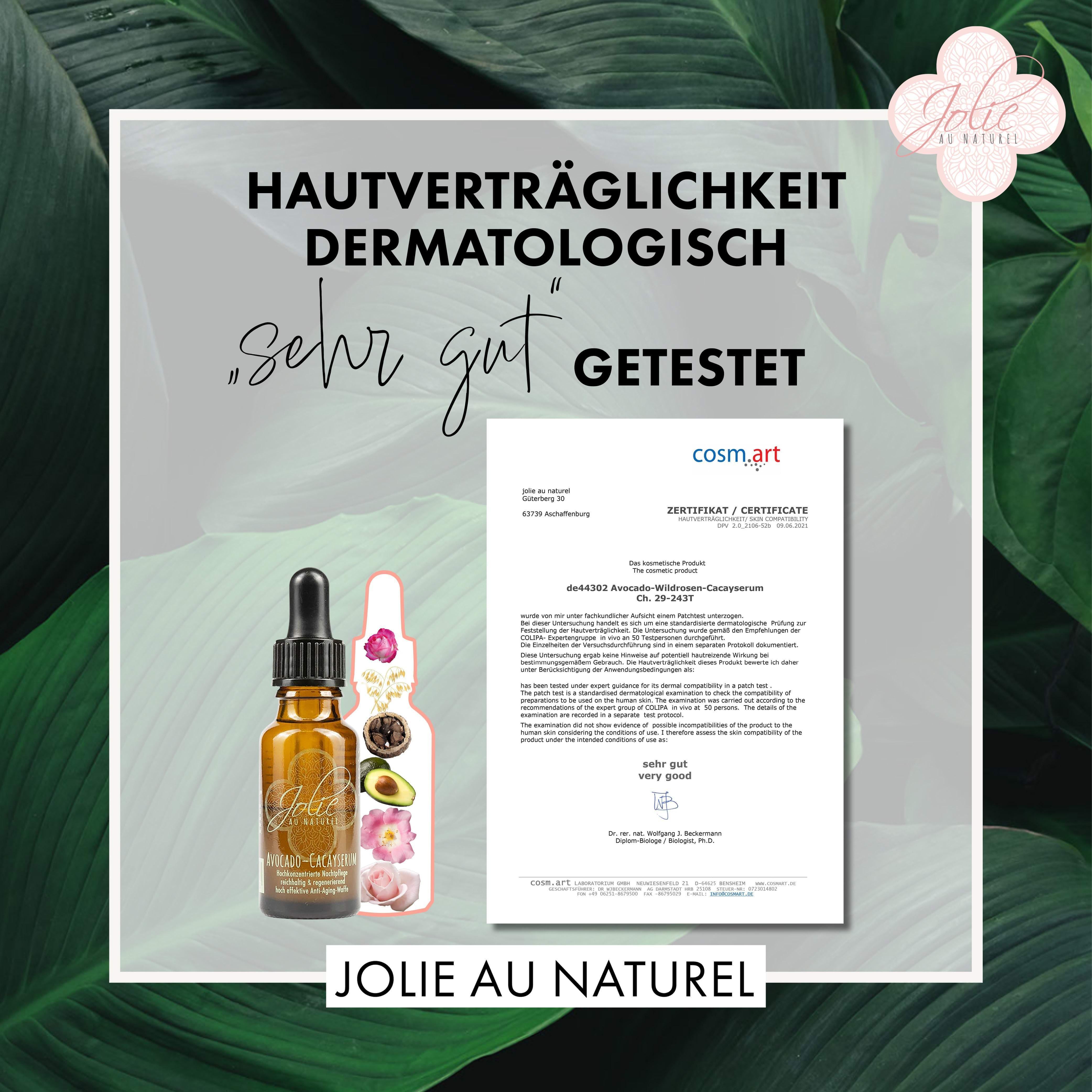 Hautverträglichkeit Avocado Cacay-Serum Produkte Jolie au Naturel
