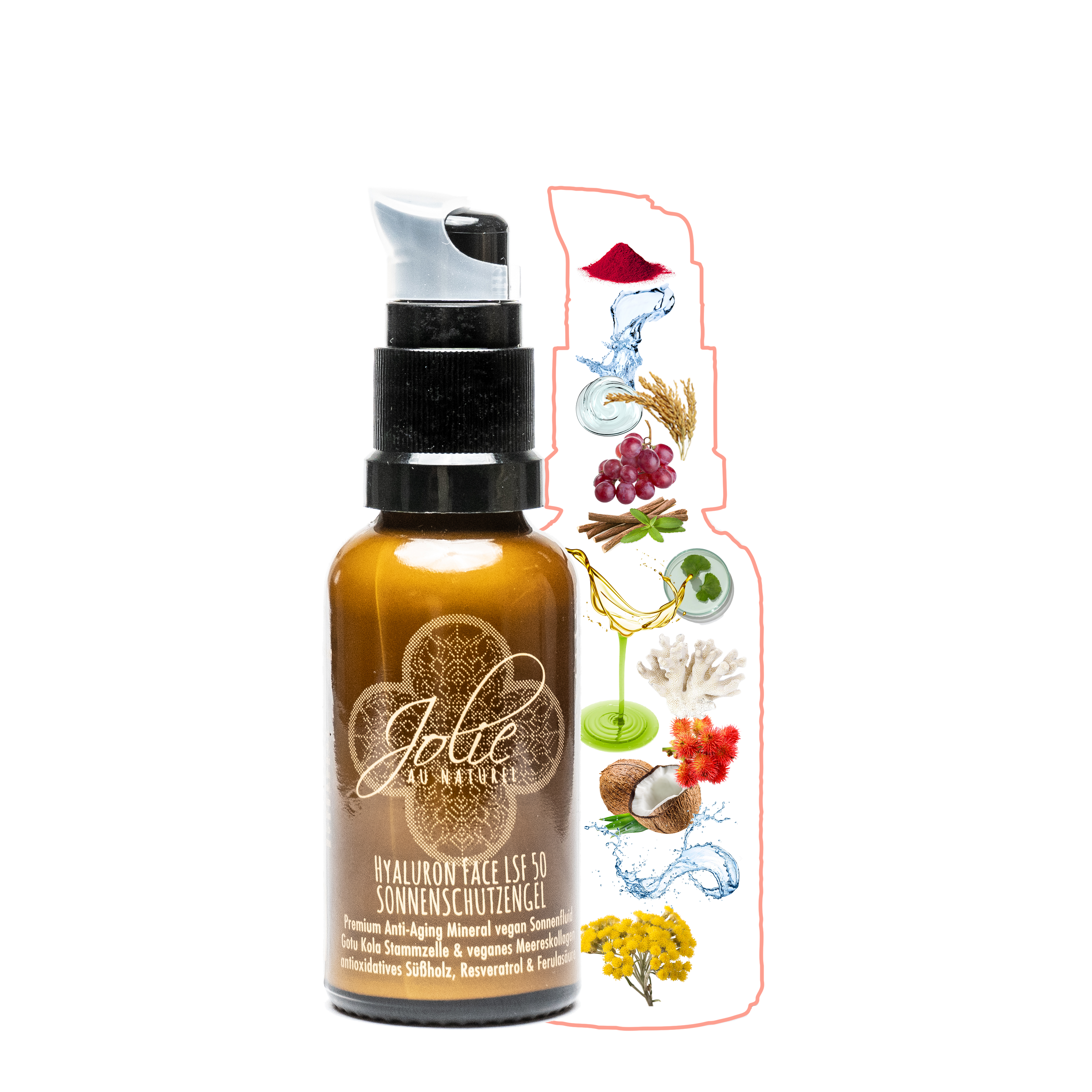 Veganer Hyaluron Sonnenschutz Gesicht LSF 50 mineralisch I Premium UV-Schutz mit Antioxidantien & Anti-Aging Wirkstoffen