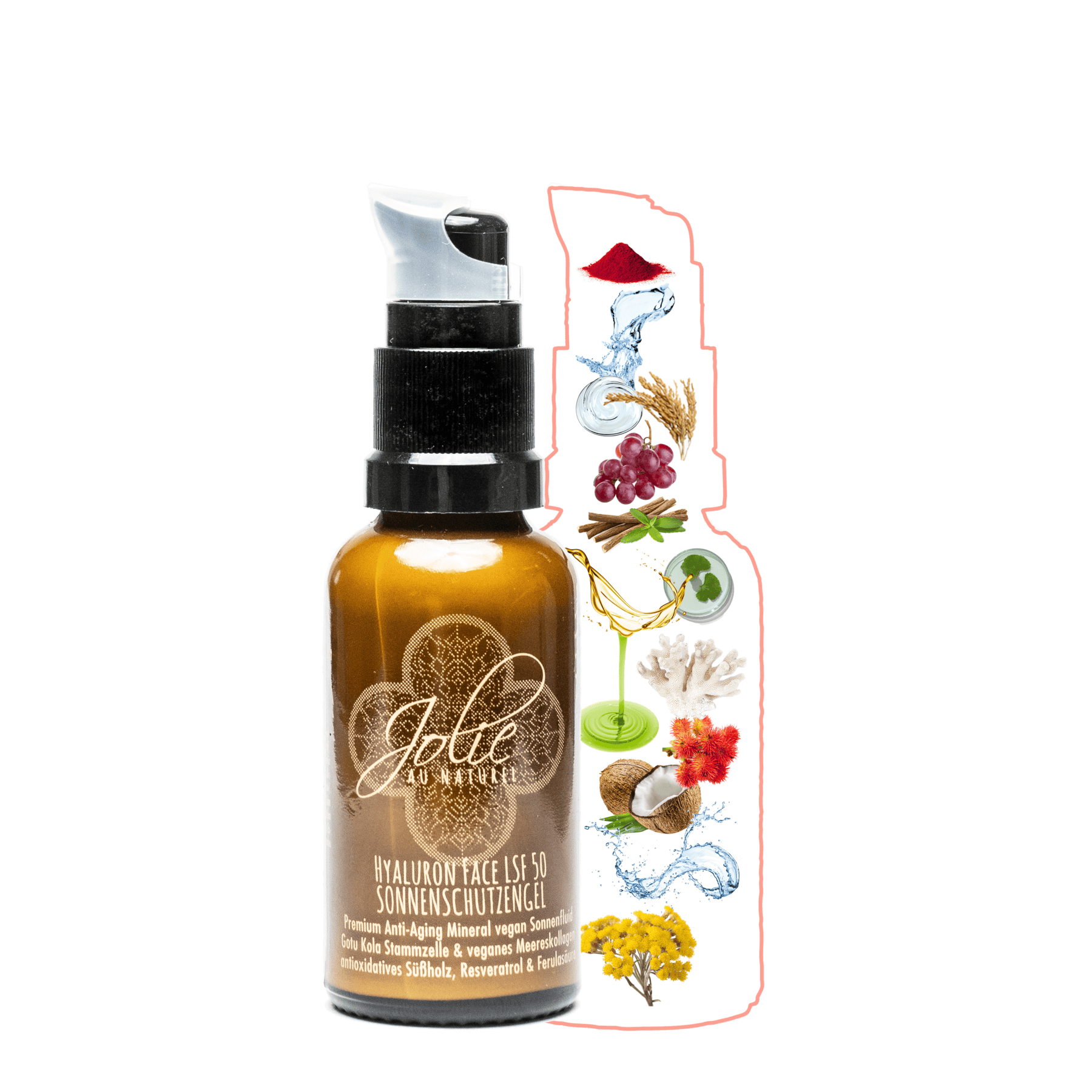 Hyaluron Sonnenschutz Gesicht LSF 50 vegan - Sonnenengel mineralisch I Premium UV-Schutz I Anti-Aging