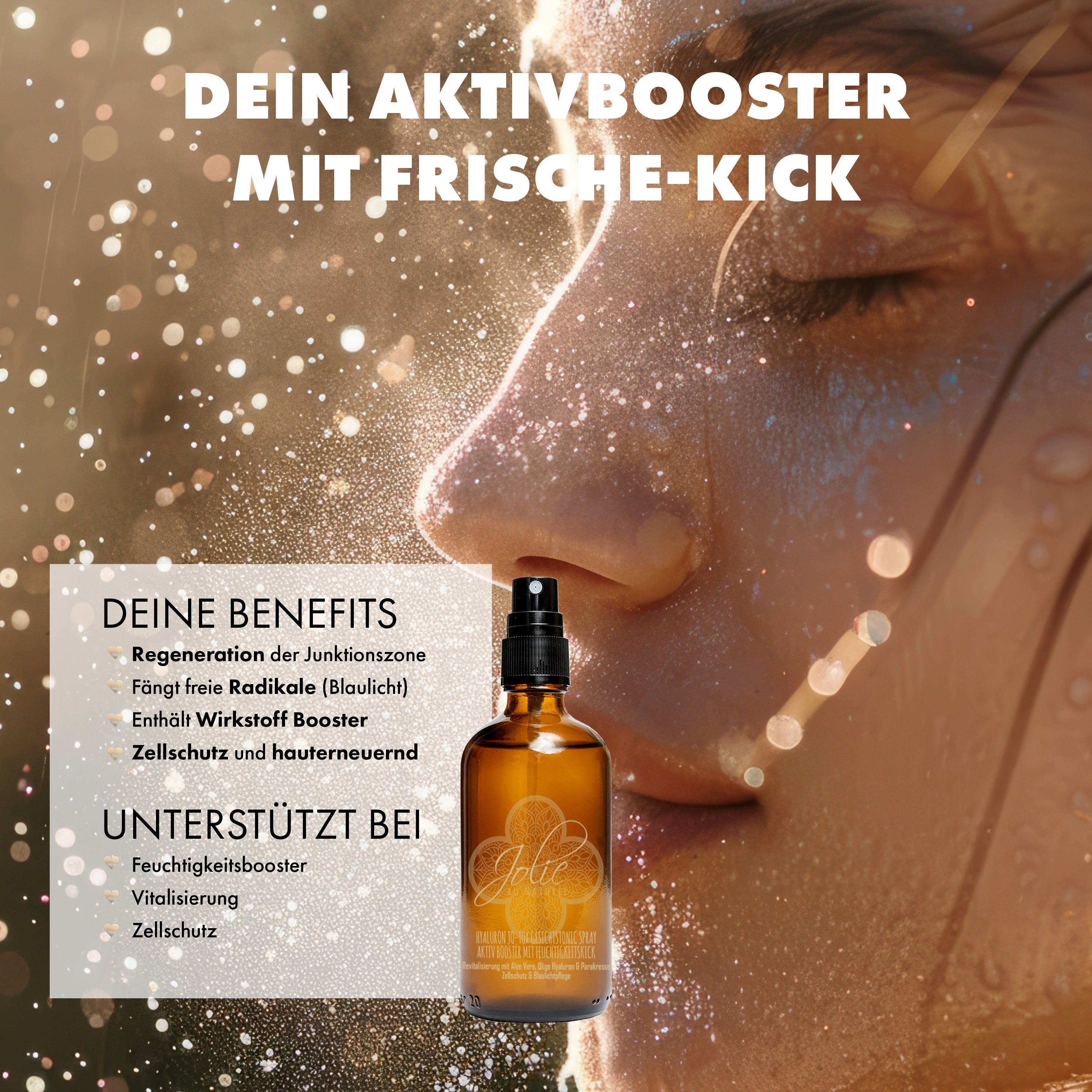 Hyaluron Jo-Tox Gesichtstonic | Blaulicht Gesichtsspray I Parakresse I Aloe Vera 5ml