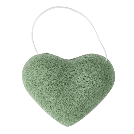 Konjac Herz Schwamm - Gesichtspeeling mit Aloe Vera für zarte Haut