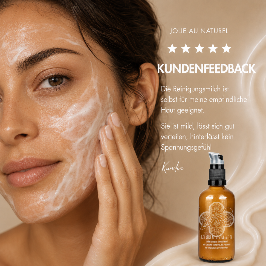 Goldene Bio Reinigungsmilch für sanft gereinigte Haut – mit Kurkuma