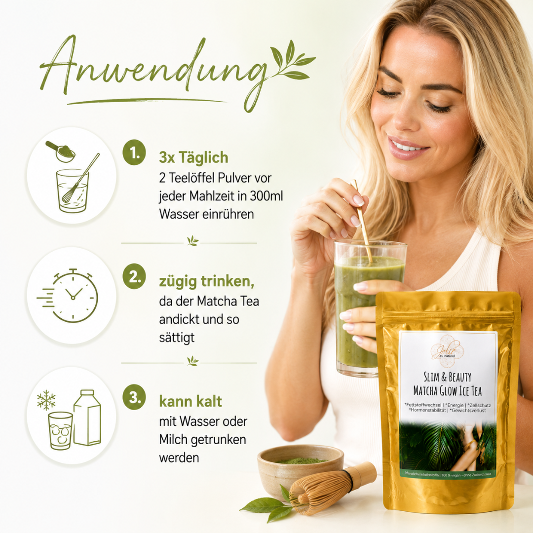 Matcha Slim & Beauty Glow Ice Tea zum abnehmen & Fettstoffwechsel