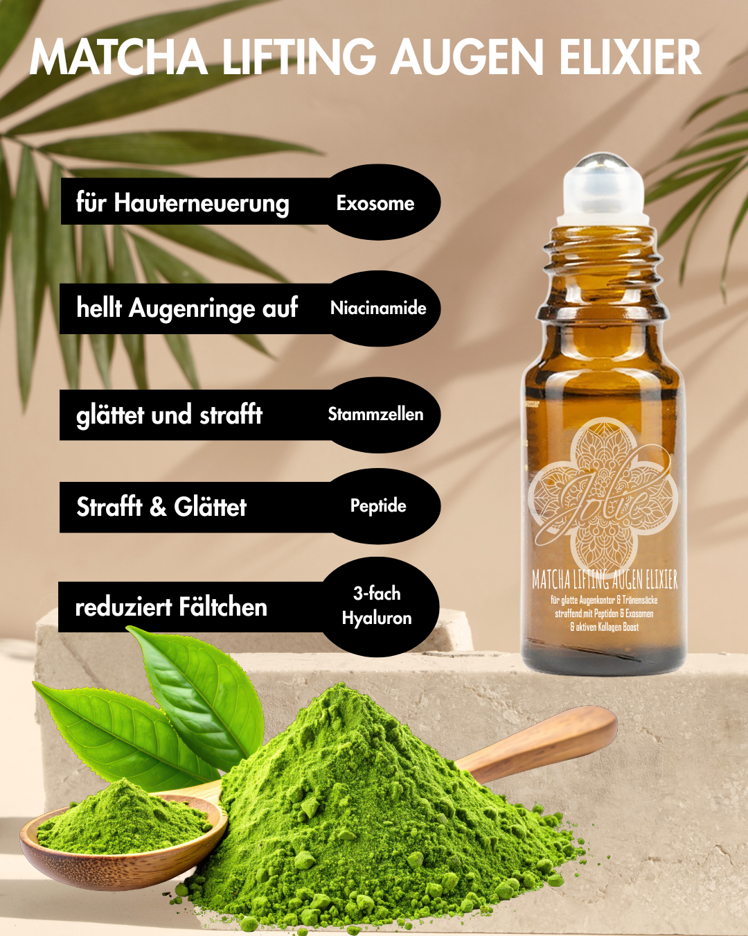 Matcha Lifting Augen Elixier – Peptide, Exosomen & Kollagen Boost