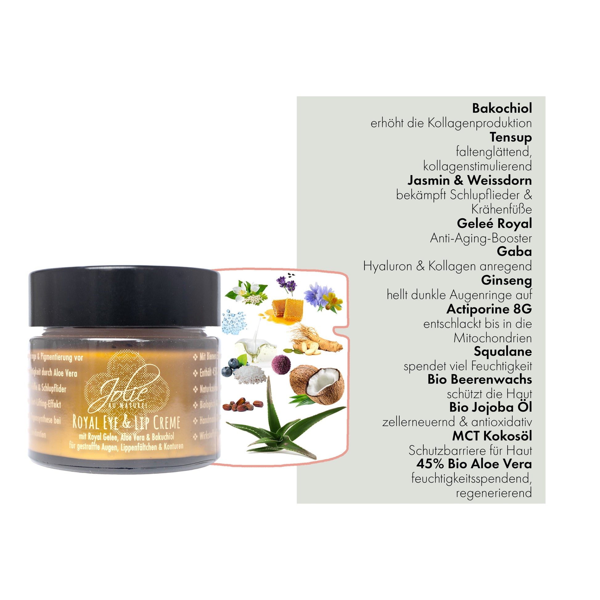 Inhaltsstoffe Jolie au Naturel Royal Jelly Augencreme