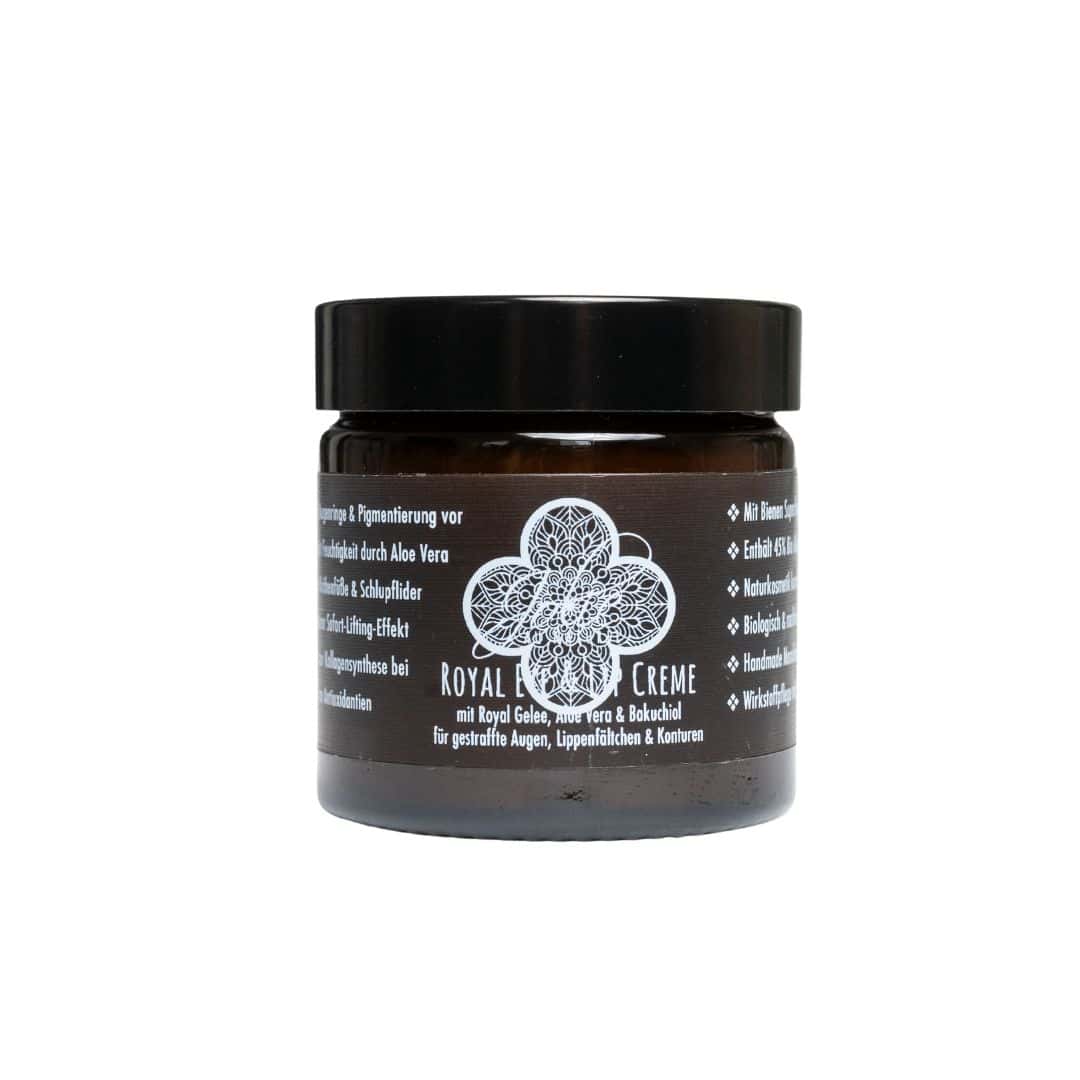Royal Jelly Creme mit Bakuchiol für Augen, Lippen & Gesichtskontur Kabinenware 60g