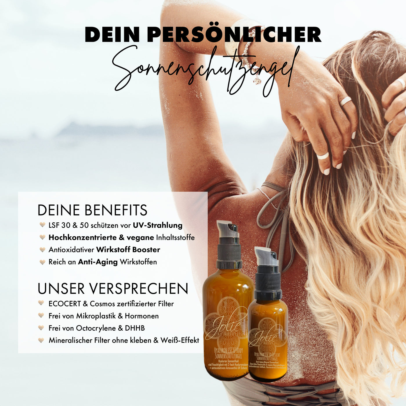 Pröbchen Sonnenschutzengel Face – Veganer Hyaluron Sonnenschutz LSF 50 mineralisch I Premium UV-Schutz mit Antioxidantien & Anti-Aging Wirkstoffen