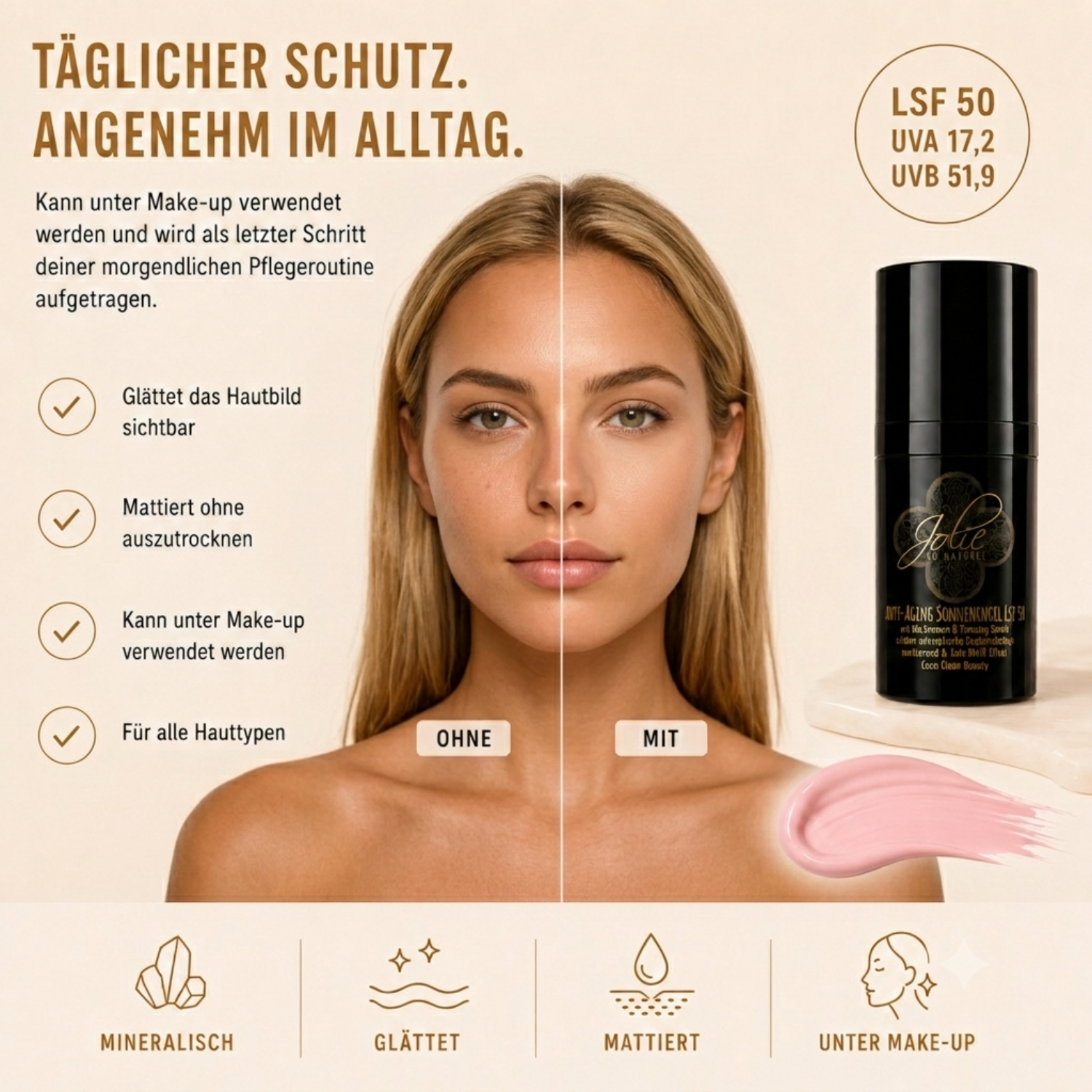 Anti-Aging Sonnenengel LSF 50 mit Exosomen & Tanning Boost