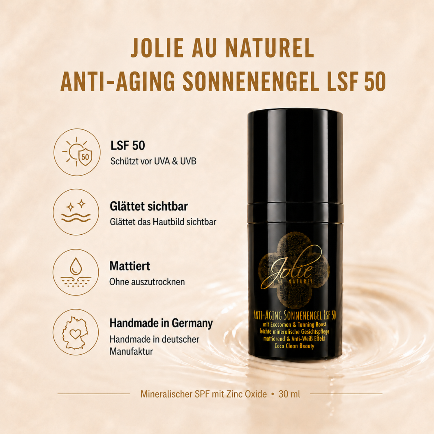 Anti-Aging Sonnenengel LSF 50 mit Exosomen & Tanning Boost