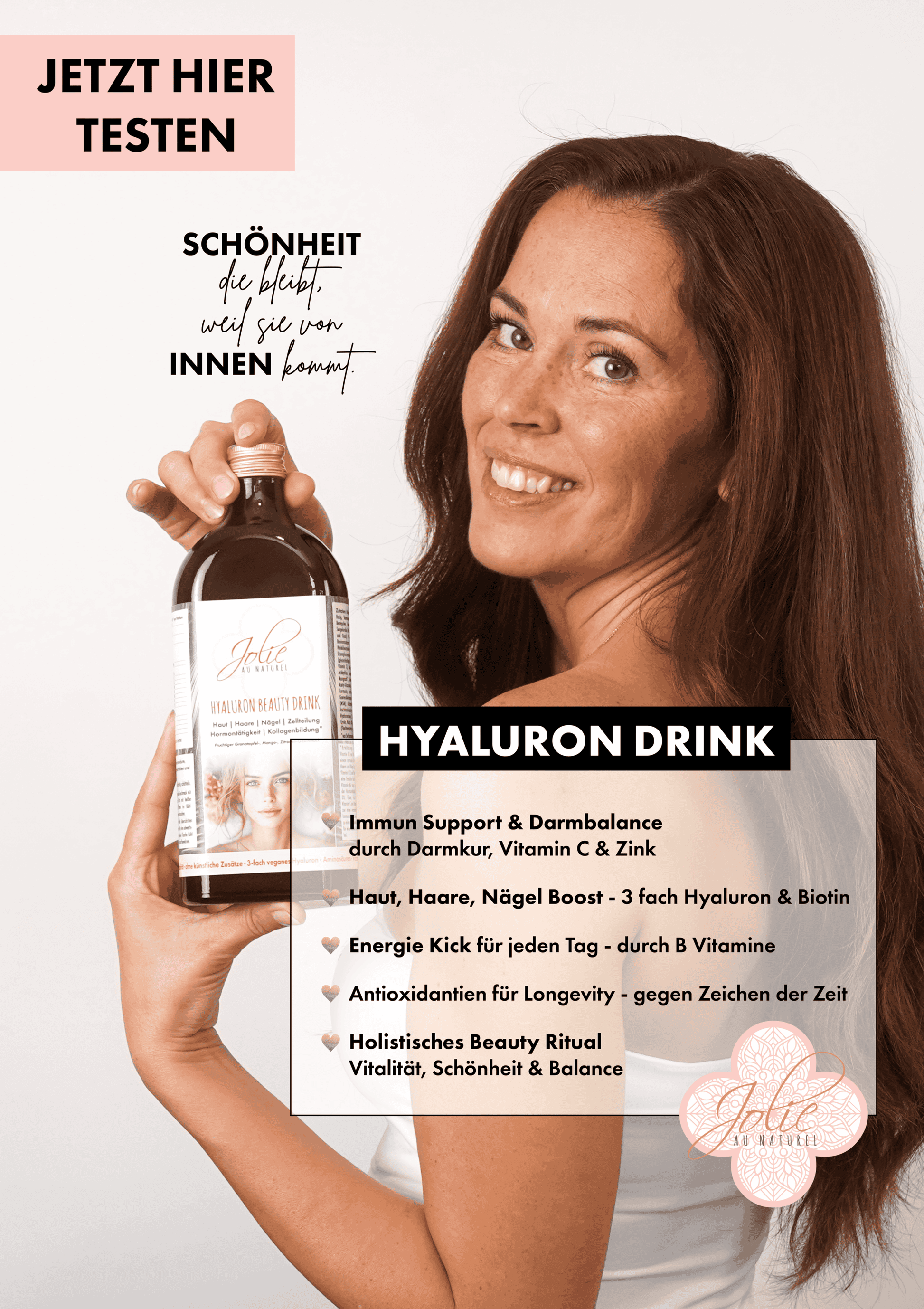 Hyalurondrink A1 Poster - Jolie au naturel: Nachhaltige Naturkosmetik