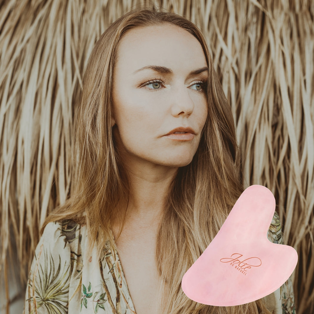 Gua Sha Stein Rosenquarz I Gesichtsmassage I Anti Aging I Gesichtsyoga