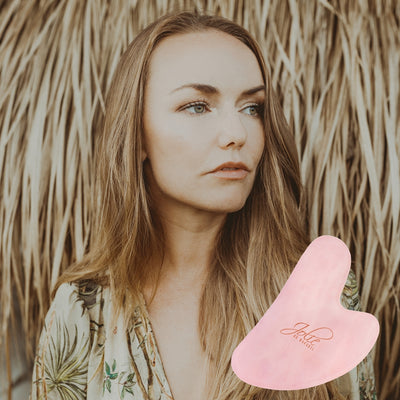Gua Sha Stein Rosenquarz I Gesichtsmassage I Anti Aging I Gesichtsyoga