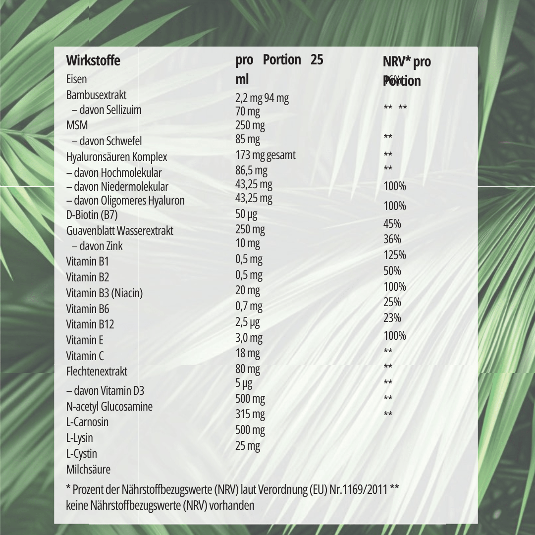 Hyaluron Drink I 3-fach Hyaluron Komplex I Anti-Aging Boost für Haut, Haare & Nägel I Immunsystem I Darmkur - Jolie au naturel: Nachhaltige Naturkosmetik