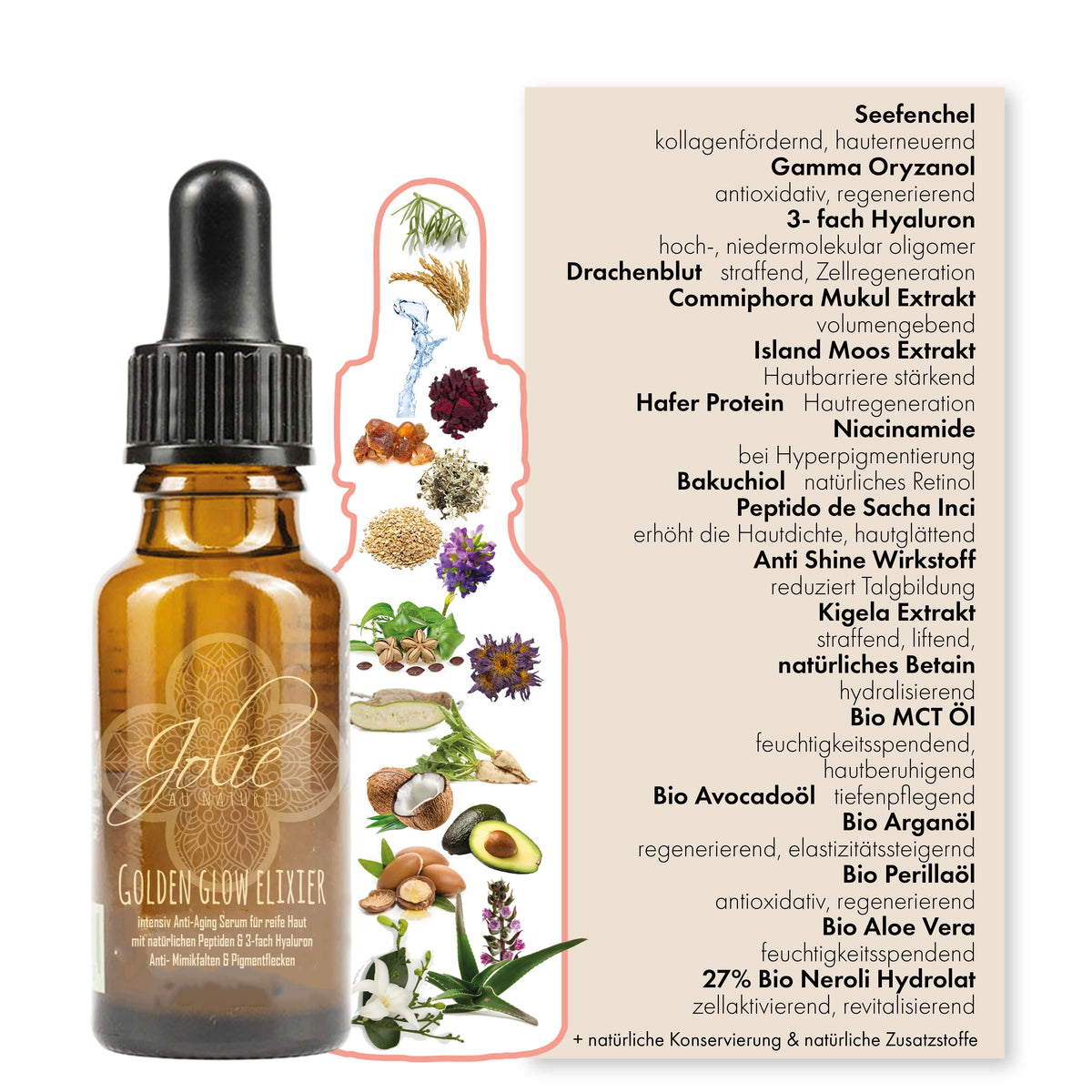 Hyaluron Golden Glow Elixier – Anti-Aging-Pflege ab 35 Jahren - Jolie au naturel: Nachhaltige Naturkosmetik