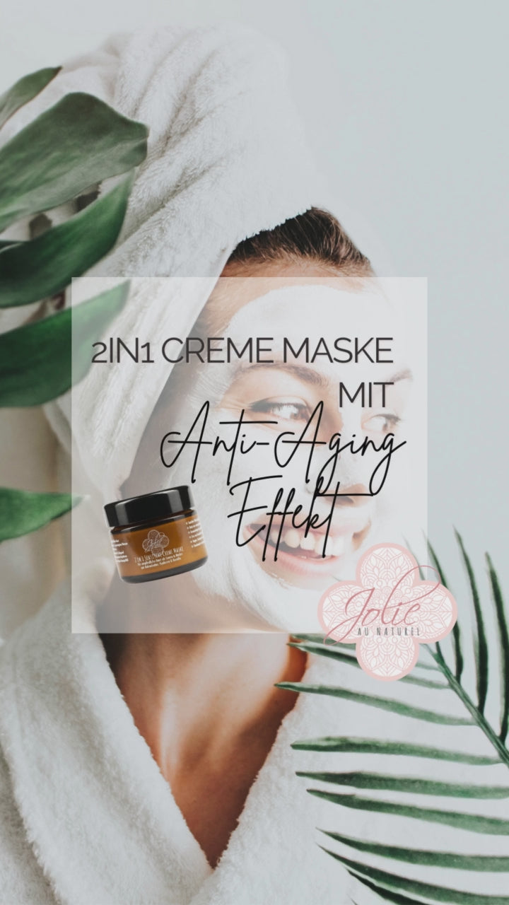 Video laden: Hyaluron Creme I Maske I 2in1 I Bio Kakaobutter I für empfindliche Haut I Kamille 50ml