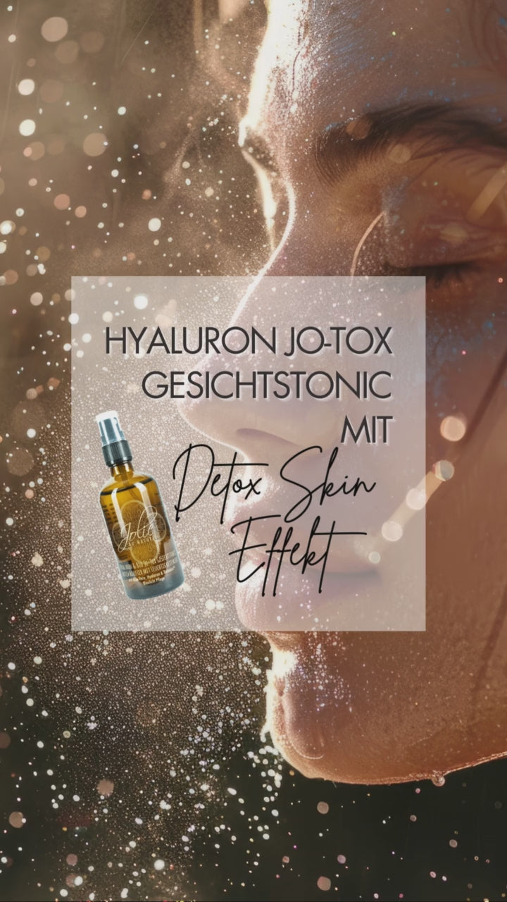 Video laden: Hyaluron Jo-Tox Gesichtstonic | Blaulicht Gesichtsspray I Parakresse I Aloe Vera 100ml