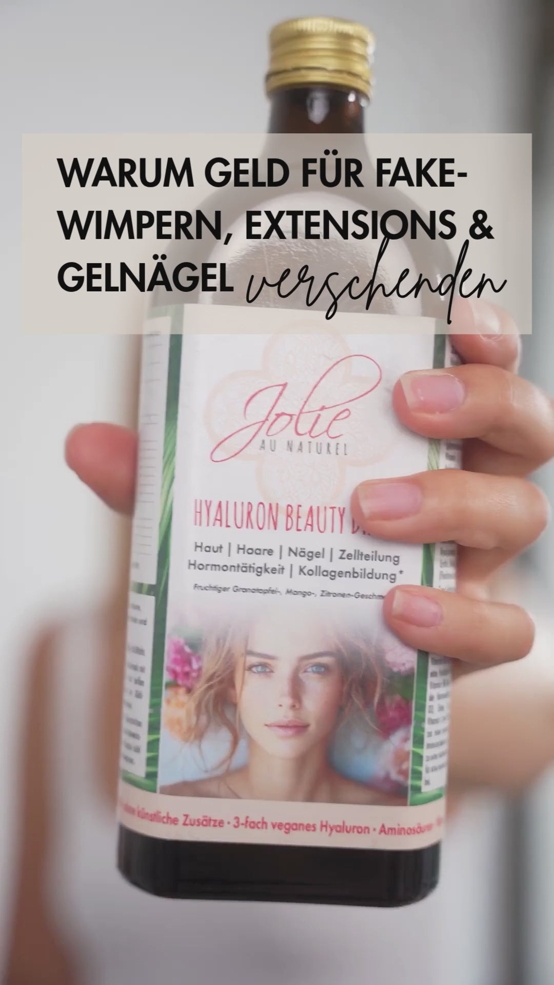 Video laden: Hyaluron Drink I 3-fach Hyaluron Komplex I schmeckt fruchtig nach Granatapfel, Mango &amp; Zitrone I Anti-Aging Boost für Haut, Haare &amp; Nägel