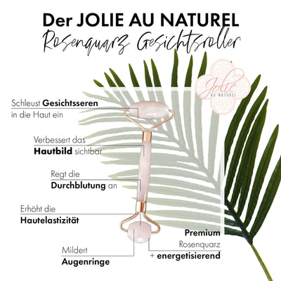 Gua Sha Stein + Rosenquarz Roller I Gesichtsmassage I Bestseller I Jade Roller - Jolie au naturel: Nachhaltige Naturkosmetik