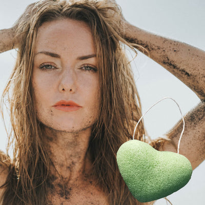 Konjac Herz Schwamm - Gesichtspeeling mit Aloe Vera für zarte Haut - Jolie au naturel: Nachhaltige Naturkosmetik