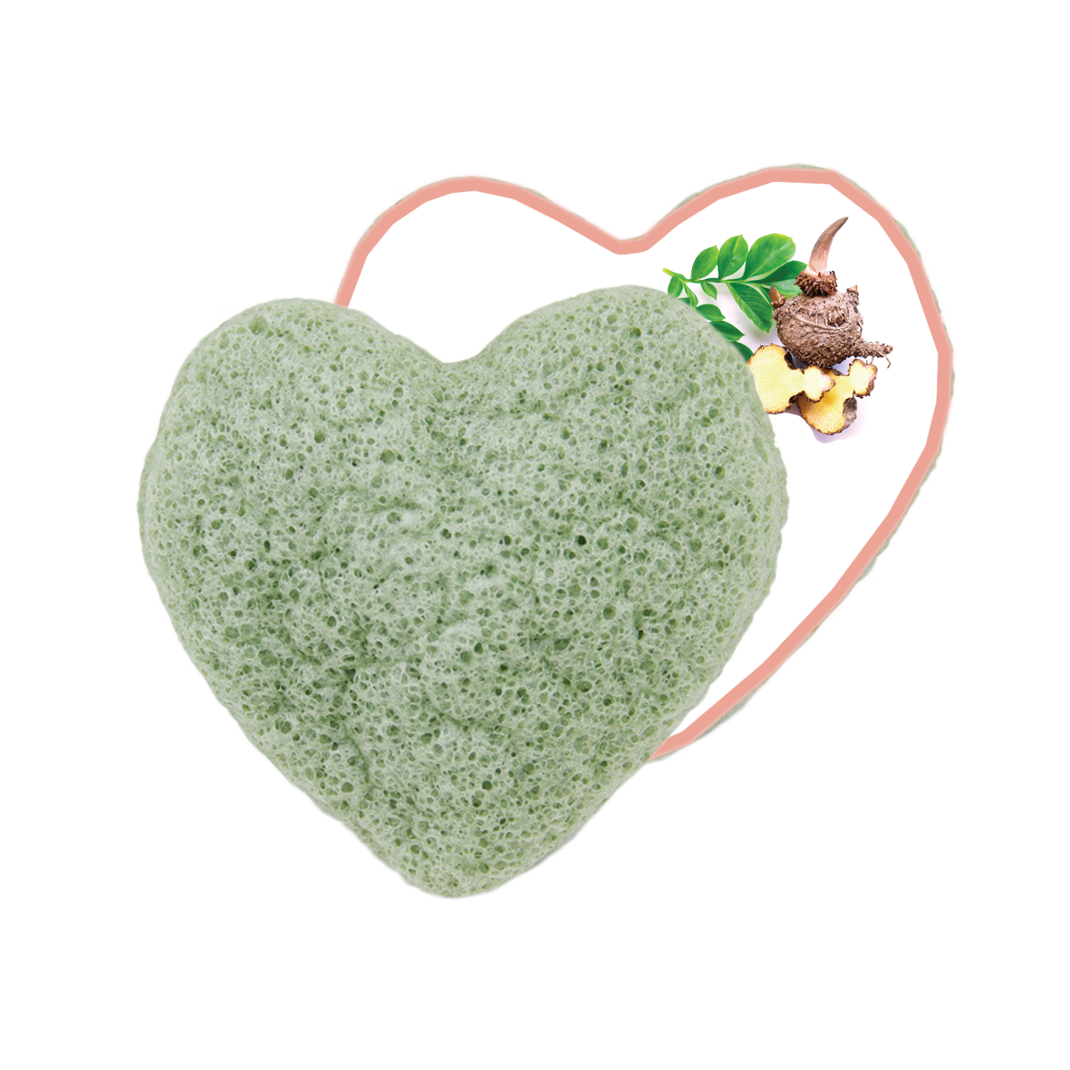 Konjac Herz Schwamm - Gesichtspeeling mit Aloe Vera für zarte Haut - Jolie au naturel: Nachhaltige Naturkosmetik