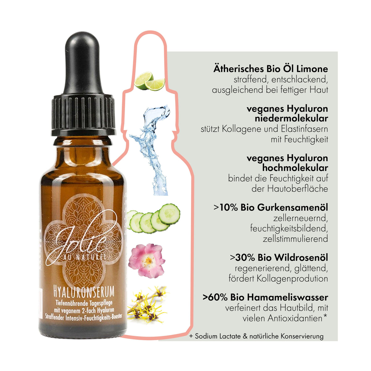 Hyaluron Serum I vegan I empfindliche Haut I mit Retinol I Vitamin C I Bestseller 20ml - Jolie au naturel: Nachhaltige Naturkosmetik