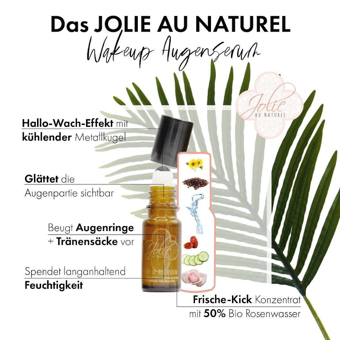 Bio Hyaluron Augenserum I Kaffee I kühlender Roll on I Vitamin C I Arnica 10ml - Jolie au naturel: Nachhaltige Naturkosmetik